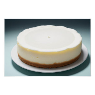 Poster Une plaque de gâteau au fromage entier avec un Arr