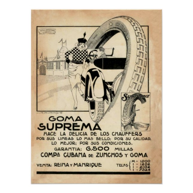 Poster Une publicité pour une compagnie cubaine de pneus (Devant)