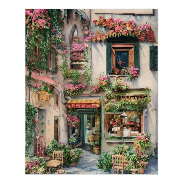 Poster Une scène de rue italienne Série de conception d'é (Devant)