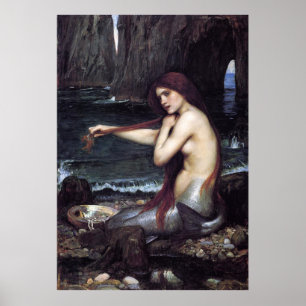 Poster Une sirène de J W Waterhouse, 1901