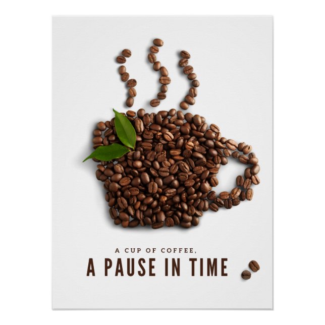 Poster Une tasse de café, une pause dans le temps – Café  (Devant)