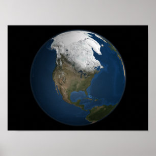 Poster Une vue globale au-dessus de l'Amérique du Nord