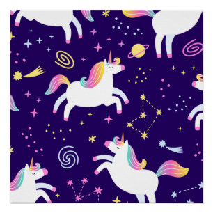 Poster Unicorn Fan Club motif Cute