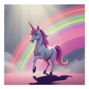Poster Unicorne arc-en-ciel
