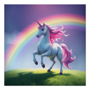 Poster Unicorne arc-en-ciel