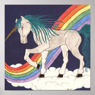 Poster Unicorne arc-en-ciel