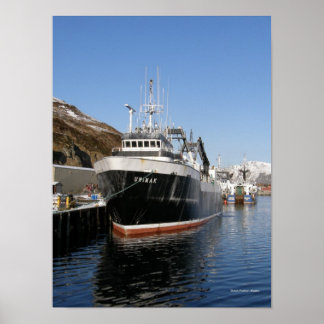 Poster Unimak, chalutier de pêche F/T dans havre hollanda