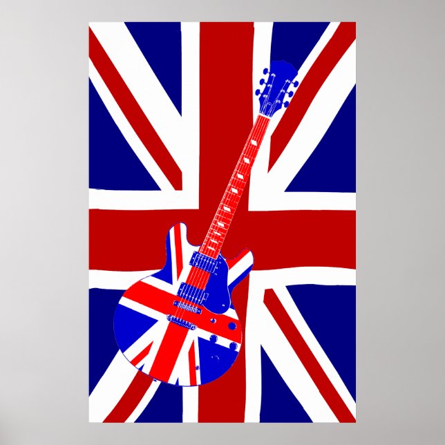 Poster Union Jack British Guitare Art 2 (Devant)