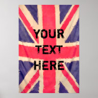 UNION JACK FLAG + votre texte