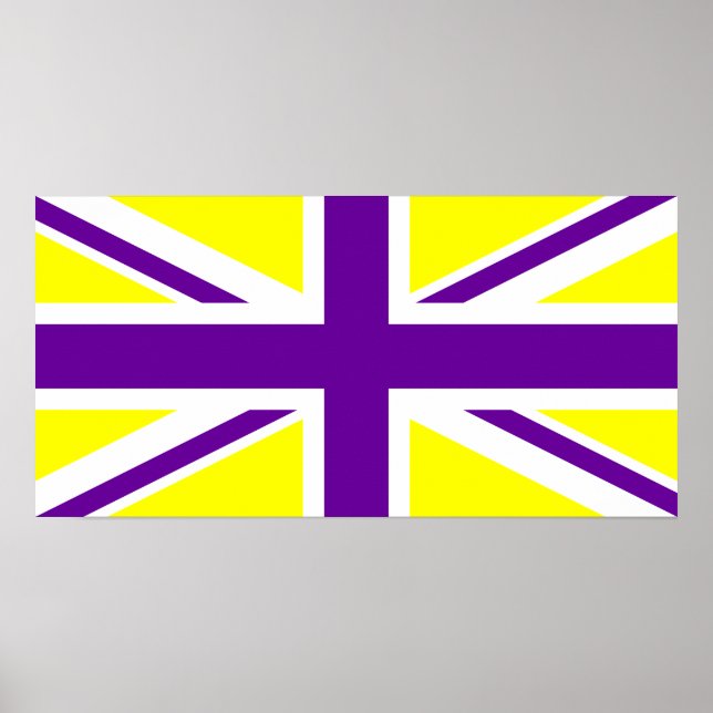 Poster Union Jack jaune pourpre (Devant)