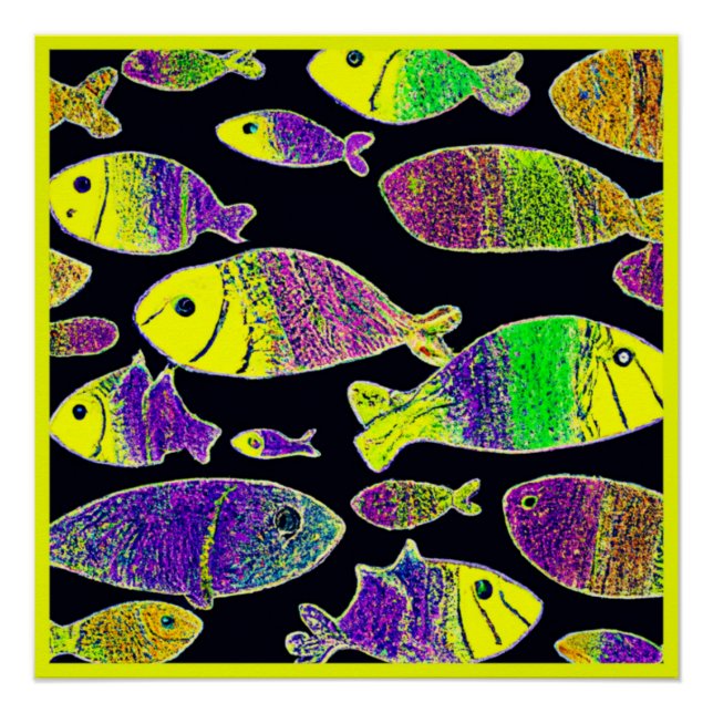 Poster Unique Fish Motifs Art. Acheter maintenant (Devant)