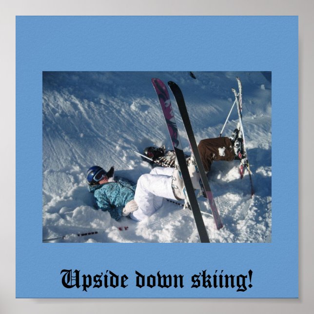 Poster Upside down skiing (Devant)