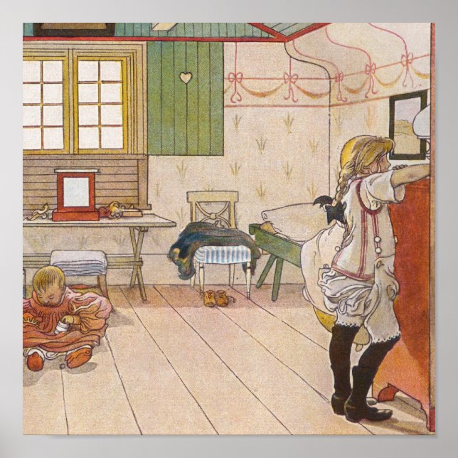 Poster Upstairs Attic Bedroom with Baby Sister. (Devant)