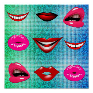 Poster Urban Funky Hip Cool Lips Motif