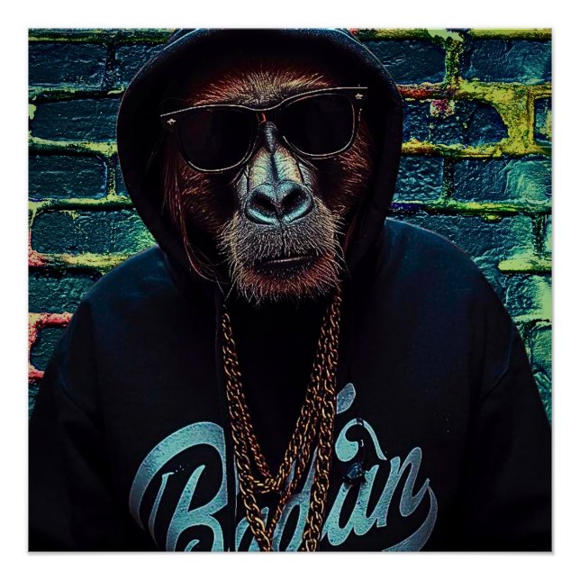Poster Urban Gorilla – Street Style Canvas Art Print (Devant)