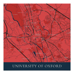 POSTER URBAN RED NAVY OXFORD UNIVERSITY UK PASSERELLE