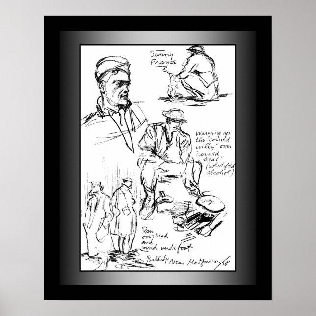 Poster US Doughboys ~ Stars & Stripes ~ World War One ~ (Devant)