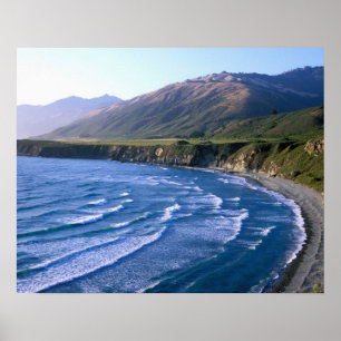 Poster USA, Californie, Big Sur, baie le long de la route
