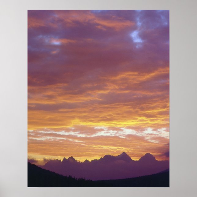 Poster USA, Californie, coucher de soleil sur la Sierra N (Devant)