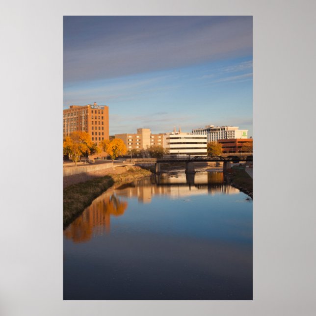 Poster USA, Dakota du Sud, Sioux Falls, City Skyline (Devant)