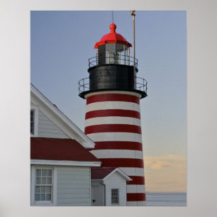 Poster USA, Maine, Lubec. West Quoddy Head Lighthouse