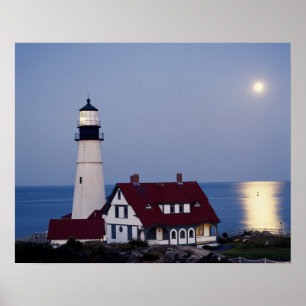Poster USA, Maine, Portland, Cape Elizabeth, Lighthouse
