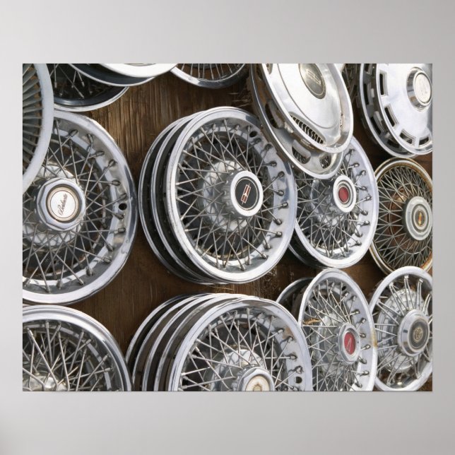 Poster USA, Nouveau Mexique, Prewitt : Auto Hubcaps / Rt. (Devant)