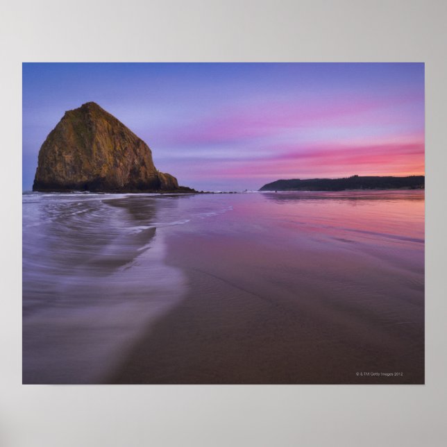 Poster USA, Oregon, Clatsop County, Haystack Rock et (Devant)