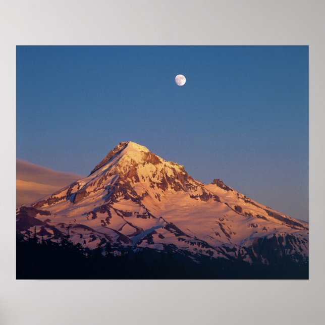 Poster USA, Oregon, Mt Hood. Le coucher du soleil crée un (Devant)