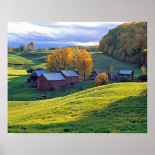 Poster USA, Vermont, Jenne Farm. Les collines verdoyantes