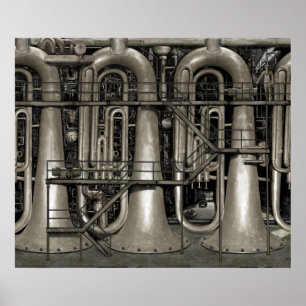 Poster Usine de musique de Steampunk
