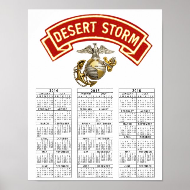 POSTER USMC DESERT STORM VETERAN (Devant)