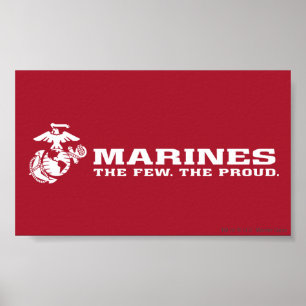 Poster USMC The Few The Proud Logo - White