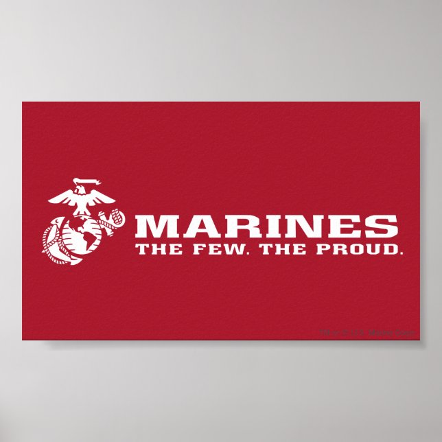 Poster USMC The Few The Proud Logo - White (Devant)