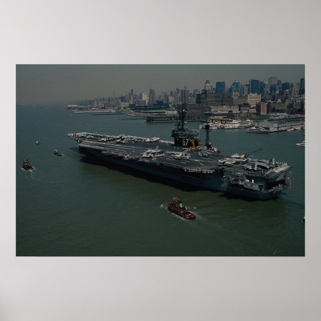 Poster USS John F. Kennedy", entrant dans le Hudson R de  (Devant)