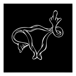 Poster Uterus à doigt moyen Pro-choix
