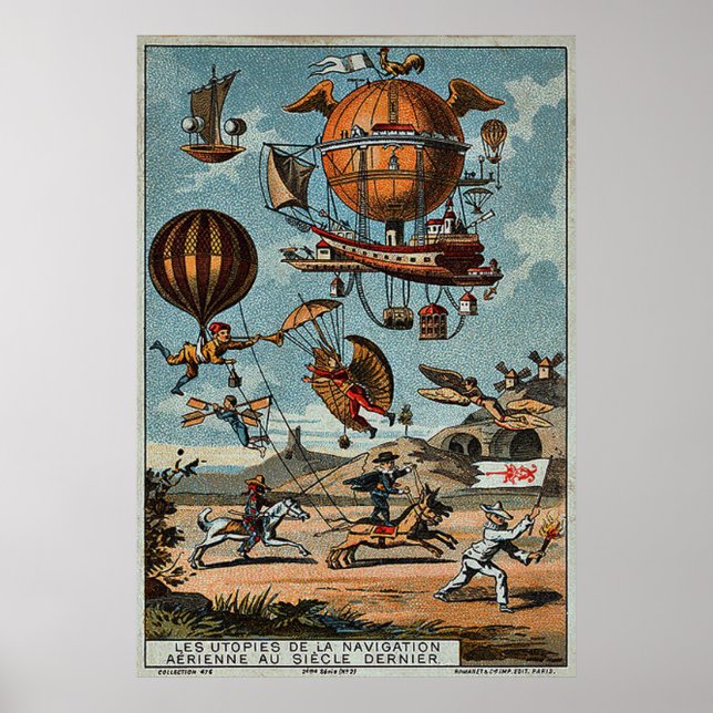 Poster Utopian Flying Machines 1890 ~ 1900 (Devant)