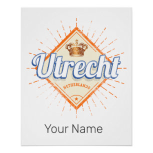 Poster Utrecht Pays-Bas City Souvenir Vintage néerlandais
