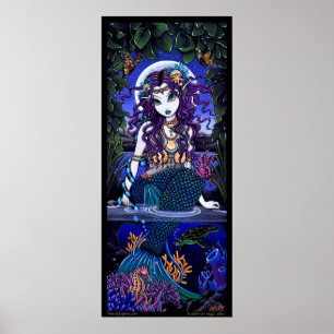 Poster Uxia Original Ocean Scape Dark Mermaid énorme post