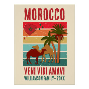 Poster Vacances de famille personnalisées MAROC Brillant