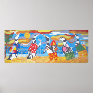 Poster Vacances en pingouin