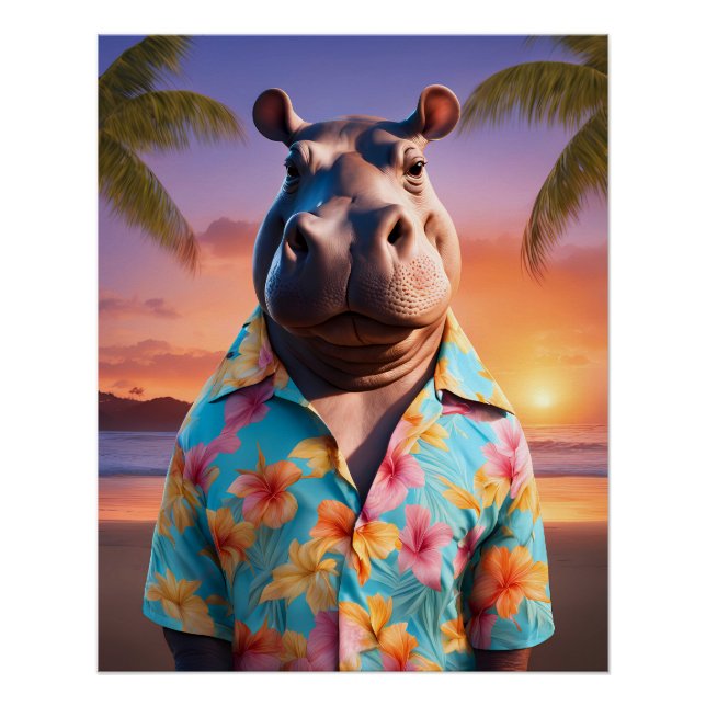 Poster Vacances Hippopotamus (Devant)