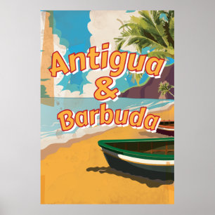 Poster vacances Vintages Antigua-et-Barbuda
