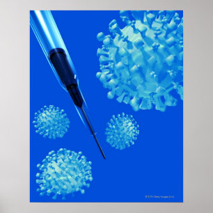 Poster Vaccin de grippe, illustration conceptuelle