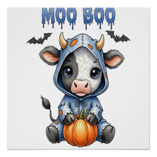 Poster Vache de Halloween Moo Boo