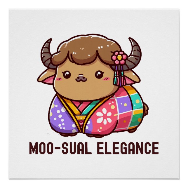 Poster Vache en élégance en Highland (Devant)