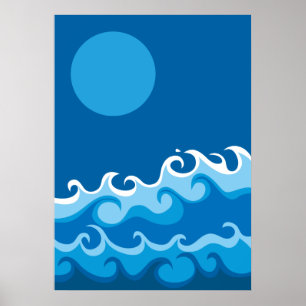 Poster vague bleue