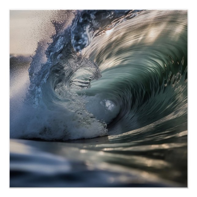 Poster Vague de surf océan (Devant)