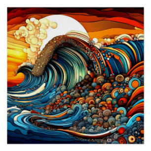 Poster Vague de tsunami