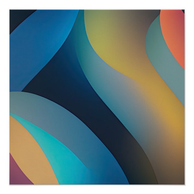 Poster Vagues Abstraites et tourbillons 29 (Devant)